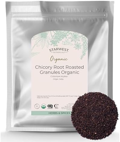 Starwest Botanicals Organic Chicory Root Roasted Granules - Bulk 1 lb Bag