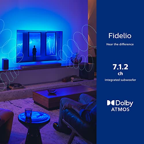 Image of PHILIPS Fidelio FB1 7.1.2-Channel Surround Sound Soundbar with Integrated Dolby Atmos and Subwoofer + DTS Play-Fi, All-in-One, Premium Design and Materials