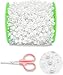 DomeStar White Pearl Garland, 200 Feet Pearl Strands Bead Garland Pearl Beaded Trim, Decorative Pearls on String