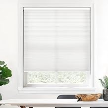 LazBlinds Cordless Cellular Shades, Light Filtering Honeycomb Shades with 1.5 inch Cells, Thermal Insulation Noise Reduction Blinds for Windows, 20" W x 48" H, White