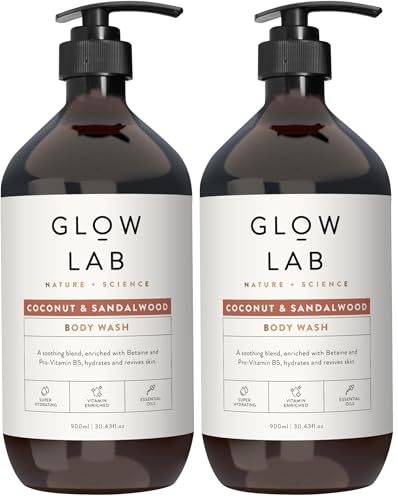 Glow Lab Coconut and Sandalwood Body Wash 900 ml (Pack of 2)