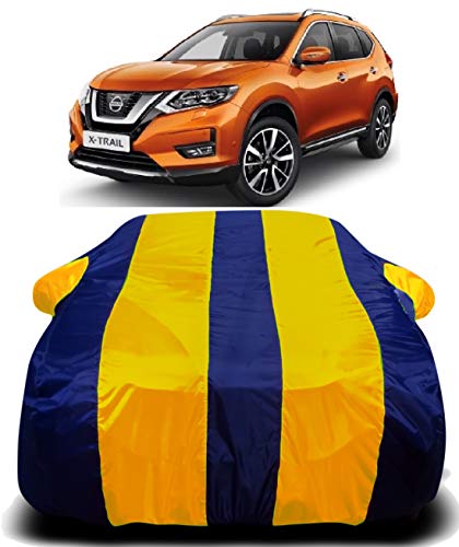 Image of Car Body Cover Waterproof Accessories Compatible with Nissan X-Trail Ultra Surface Body Protection Dust Proof Rain Cover Protects from Sunlights and Uv | Yellow Stripes