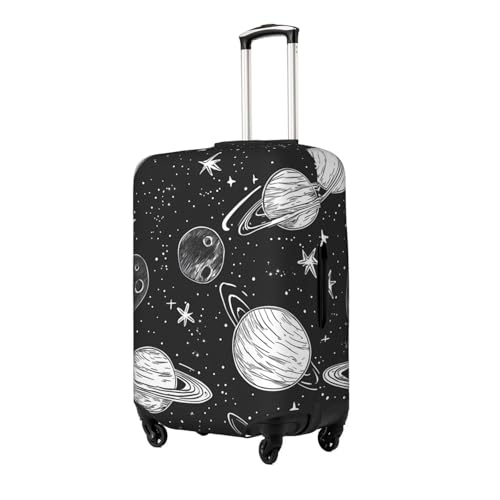Doodle Night Sky Elastic Travel Luggage Cover, Washable Spandex Suitcase Protector, Anti-Scratch Fits 18-32 Inch2