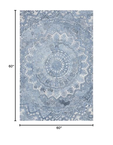 Tapete SAFAVIEH Marquee 2'3" x 4' Azul e Ivory Handmade miniatura 2