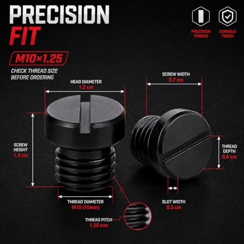 Image of Street27 Rearview Mirror Thread Hole Plug Screw Bolts for Motorcycles Aluminum Alloy Vibration-Resistant Durable and Perfect for Replacement or Custom Applications