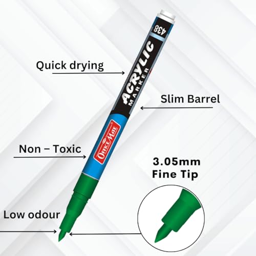 Image of Soni Officemate Acrylic Fine Tip Marker Pens (Assorted Color) (Pack of 8)