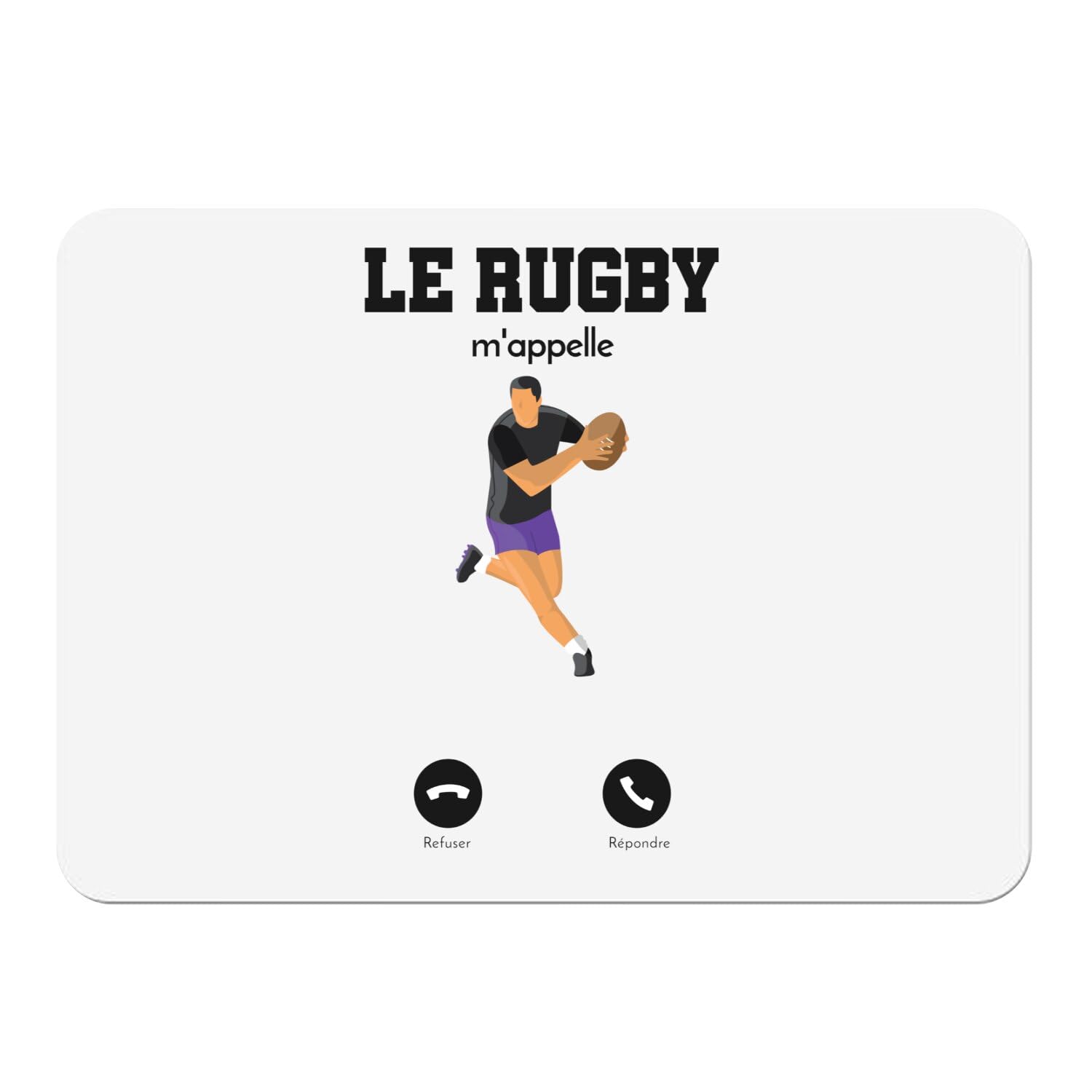 Napperons blanc le rugby m'appelle pour repas de match entre amis