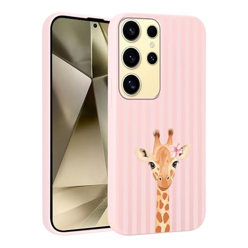 Coque rose Samsung S25 Ultra style girafe dessin animé pour le quotidien urbain