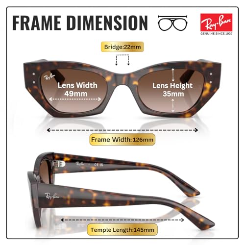 Image of Ray-Ban RB4430 ZENA BIO-BASED Shape Sunglasses with Official Eyewear Kit