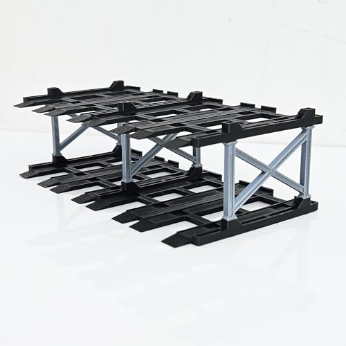 Image of 1:64 Diecast Car Display Enclousure - Multi-Tier Collectible Diecast Cars Storage for Hot Wheels, Mini GT & Matchbox | Matte Black & Silver (2 Tier - 8 Car Capacity)
