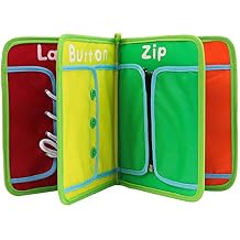 Kghios Montessori Toys Materials for Toddlers BusyBoard,Busy Board Learn to Dress Board Early Learning Basic Life Skills - Zip, Snap, Button, Buckle, Lace & Tie Educational Tools Preschool Learning