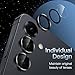 JETech Camera Lens Protector for Samsung Galaxy S25+ / S25 Plus 5G, 9H Tempered Glass Metal Individual Ring Cover, Easy Installation Tray, HD Clear, 1 Set (Black)