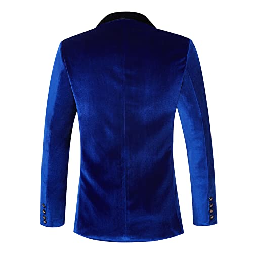 WZIKAI Mens Velvet Blazer Slim Fit One Button Solid Suit Jacket Sport Coat for Wedding Prom Dinner Party2