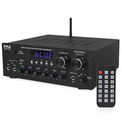 Pyle Stereo Amplifier Audio Receiver with Bluetooth Streaming, 200 Watt...