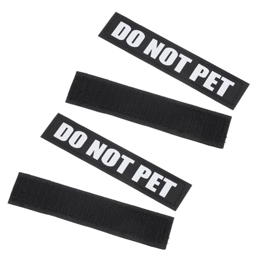 Mobestech 2 Pares Parche Reflectante para Arnés de Perro Fácil de Instalar Diseño Inglés Seguro para Paseos Nocturnos Accesorio para Chalecos y Arnés de Mascotas