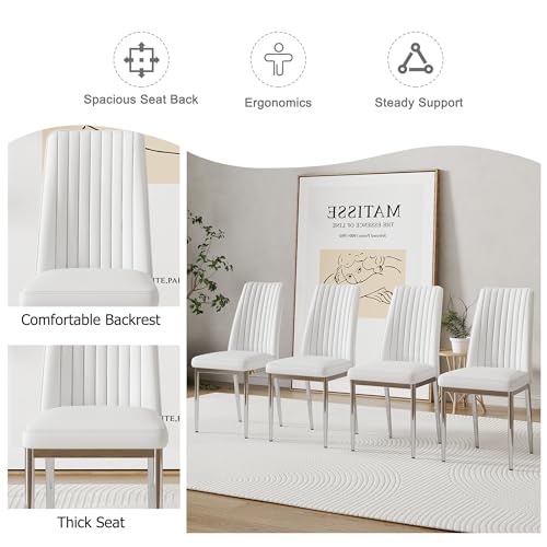 Luxury Leather Dining Chair Set