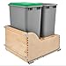 Rev-A-Shelf Dbl 50 QT Bottom Mount Waste Container, Quart, Natural