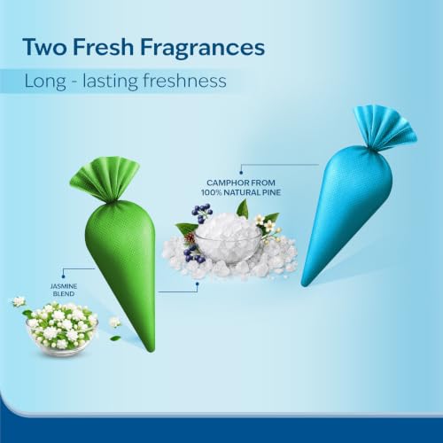 Image of CamPure Camphor Cone (1 Original + 1 Jasmine) Pack Of 2-100% Organic | Air Freshener For Car, Wardrobe, Office Cabin's, Drawers, Travel Bag & Bathroom