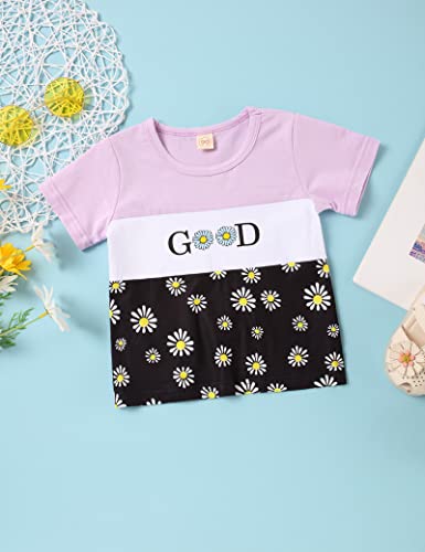 Image of Hipea Toddler Baby Girl Outfits Flower Tops Sleeveless Vest Shorts Headband Summer Clothes Set