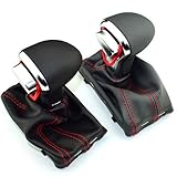 Produktname: Schaltknauf LLZCHZ Automatische Schaltknauf/Fit for Audi A6 C6 A3 A4 B8 A5 Q5 Q7 2009-2014 (Color Name : Red line Gray)