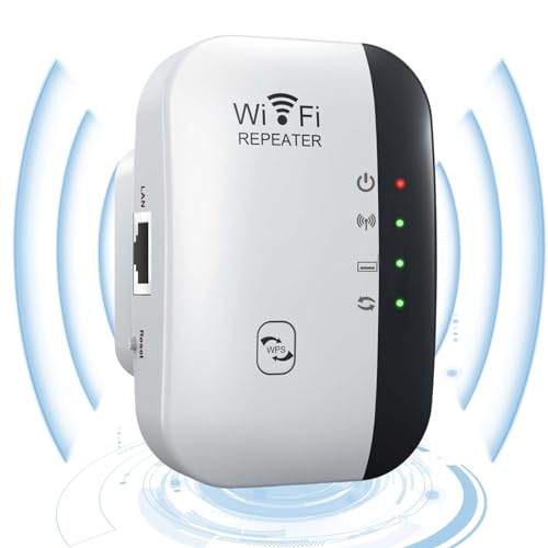 WiFi Extender Booster WLAN Repeater WLAN Verstärker WiFi Repeater bis zu 4000sq ft mit Repeater/AP Modus mit Ethernet Port zu Allen WL-AN Geräten 1-Tap Setup Access Point mit 1 Kabe