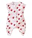 Feoya Turbulette Eté en Coton Gigoteuse avec Jambes Bébé Douillette Fille Garçon Pyjama Sac de Couchage Bébé Eté Motif fraise- 6-18 Mois