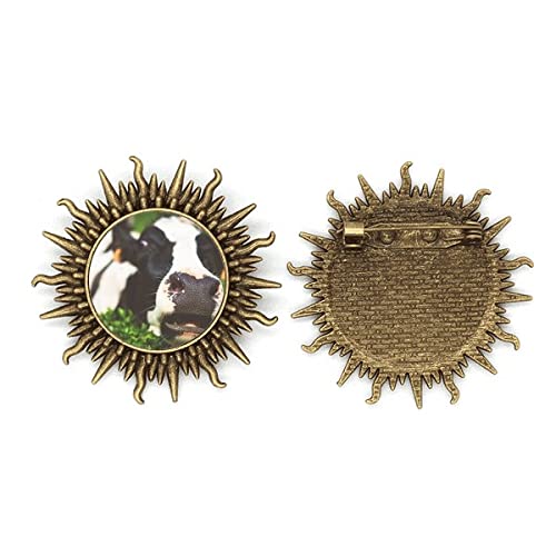 Broche en métal en forme de vache pour personnaliser vos vestes