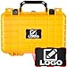 Eylar Protective Gear and Camera Hard Case with Custom Logo Plate Waterproof Dry Box with Foam 11.6 Inch 8.3 Inch 3.8 Inch (Yellow)