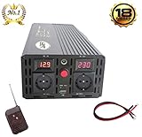 CARGA PARA DISPOSITIVOS .- Este inversor de corriente propociona una potencia de 1500W de salida y 3000W de pico, para cargar su portatil,ordenador,camara reprodutora de DVD,ventilador,afitadora electrica, herramientas helectricas, etc