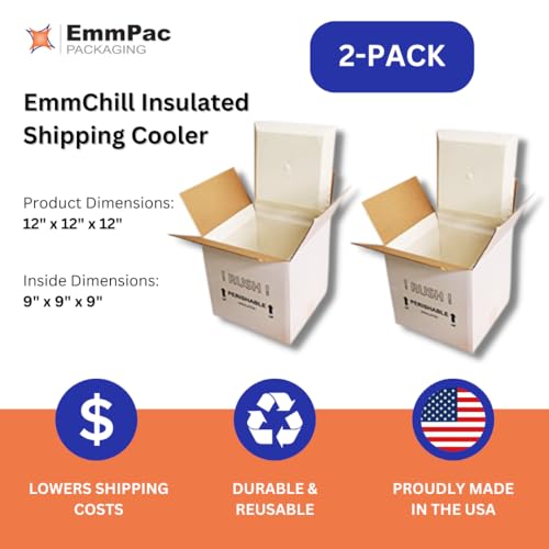 EmmChill SF12A EcoFriendly Insulated Shipping Cooler, 12