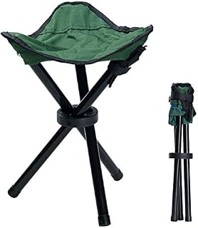 COVVY Outdoor Tripod Stool Portable Foldable Small 3-Legged Canvas Chair for Hiking Camping Fishing Picnic Beach BBQ Travel Backpacking Garden Seat (Green)