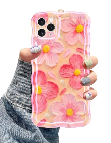 Coque iPhone 11 Pro Max antichoc fleur bleue laser effet miroir ondulé