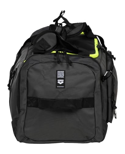 ARENA Unisex Adult Fast Multi Backpack Shoulder Duffle Bag for Athletes Sports Gym Tote Weekender Overnight Bag, 55 Liters, Dark Smoke/Neon Yellow - Image 3