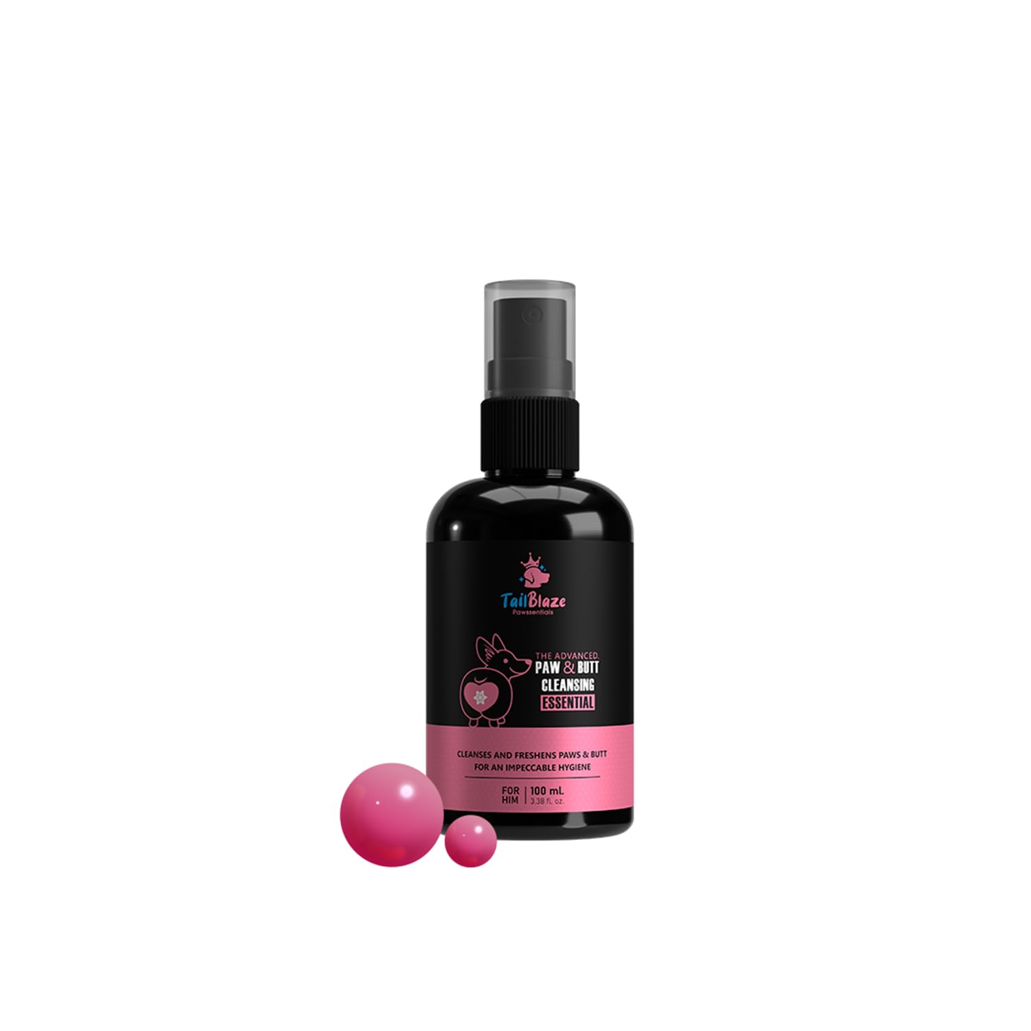 TailBlaze Pawssentials The Advanced Paw & Butt Cleansing Spray Essential for Dogs | Cleanses & Freshens Butt & Paw, After Walk Hygiene, Prevents 15+ Infections | Pomegranate & Bubble Gum 100 ml (B0CRDZJTK2) Amazon Price History, Amazon Price Tracker