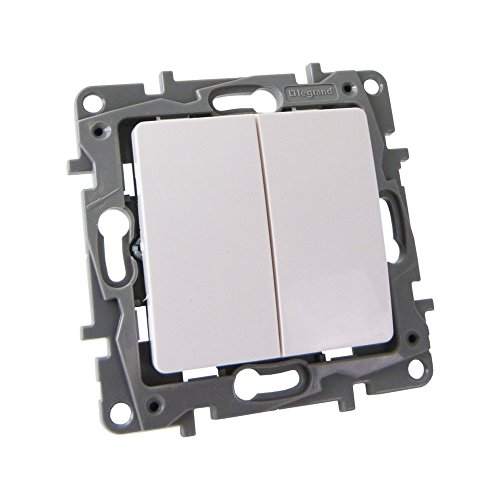 NILOE eco 764505 Legrand 2093 Double interrupteur marche/arrêt Blanc 10 A 250 V IP20