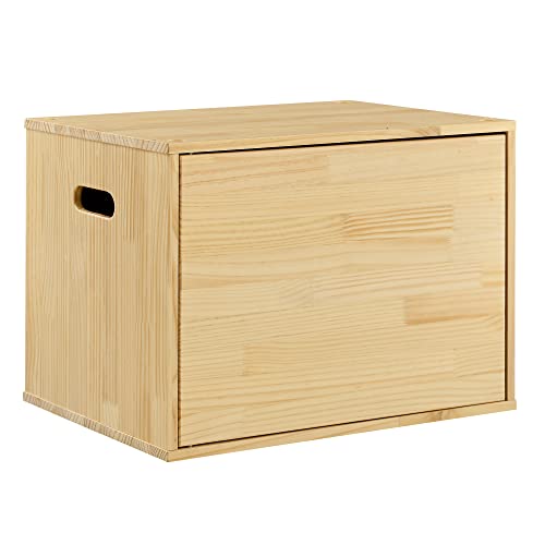MUSEHOMEINC Large Wooden Stackable Storage Boxes,1 Piece,Storage Cube