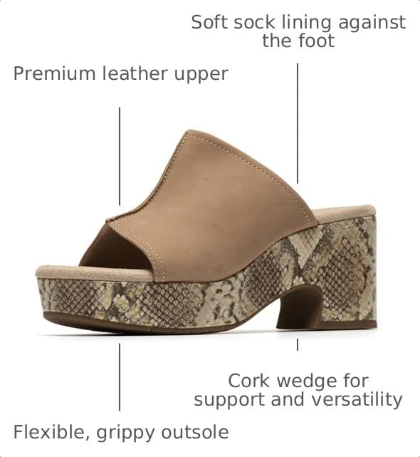 Image of Clarks Women's Nerisa Vine Cork Heeled Sandal