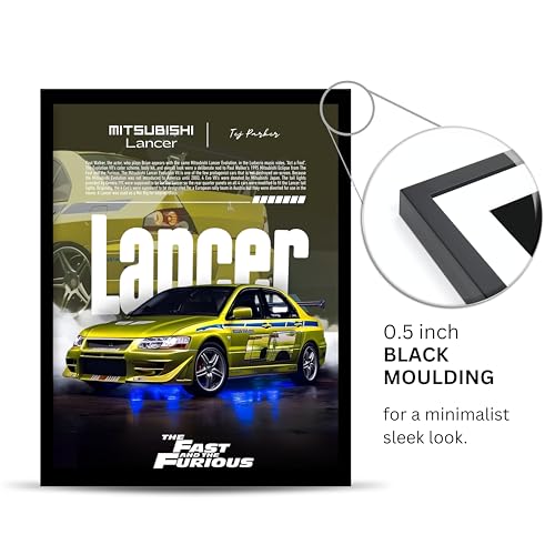 Image of Posternet MITSUBISHI Lancer Wall Poster Frames | 8 X 12 inch | Fast and Furious Themed JDM Cars | Hanging Wall Artwork Frames for Living Room, Bedroom, Office and Etc