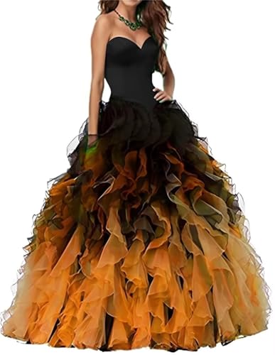 Princess Quinceanera Dresses Ball Gowns Tiered Tulle Prom Dresses for Sweet 15 16