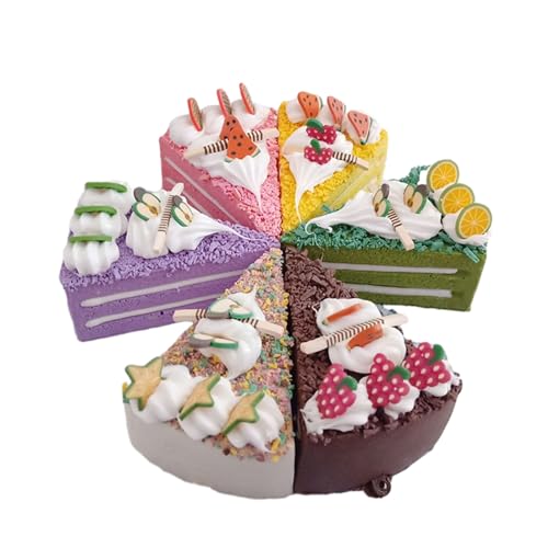 JUOPZKENN 6 Stück Künstlicher Kuchen Zum Ausstellen, Künstliche Kuchen Zum Ausstellen, Gefälschte Cupcakes, Künstlicher Schokoladenmousse-Kuchen in Form, Modell, Dekoration, Küche, Fotografie-Requisit