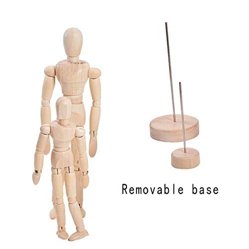 Gliederpuppe,Osuter 3 Stück Mannequin aus Holz,Kunstfigur zum Malen und Zeichnen,Flexibler Mannequin,Holzpuppe,Zeichenpuppe aus Holz,Ideale Holzpuppe zum Zeichnen(20cm,14cm,11.4cm)