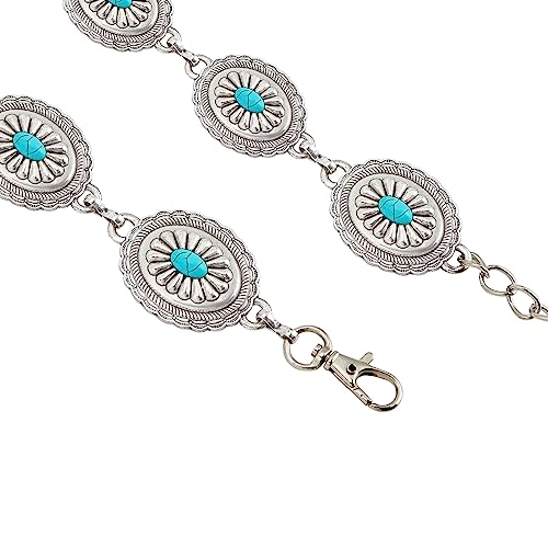 American Trends Womens Western Belts Metal Chain Belt Country Cowgirl Belt Waist Chain Y2K Boho Concho Belt3