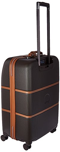 Delsey Paris Chatelet Hardside Luggage With Spinner Wheels, Chocolate Brown, Checked-Medium 24 Inch, With Brake #TOP3
