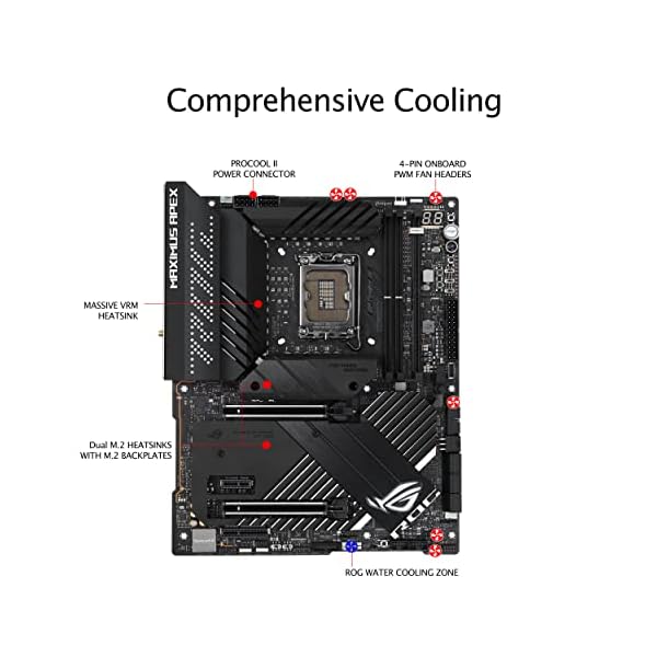ASUS ROG Maximus Z690 Apex - Placa Base Gaming Intel LGA 1700 ATX (VRM de 24 Fases, PCIe 5.0, Wi-Fi 6E, Ethernet de 2.5 GB, Cinco M.2, Thunderbolt 4 y Aura Sync) - Image 4
