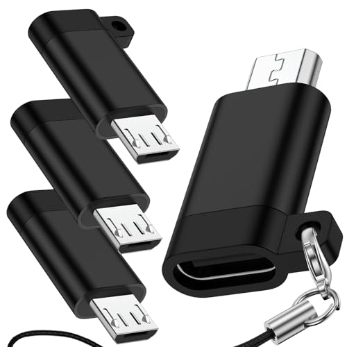 Micro USB Adapter 4Pack Type C Female to Micro USB Male Convert Connector Support Charge & Data Sync USB C to Micro Adapter for Samsung Galaxy S7 Edge/S7/S6/S6 Edge/J3/J7/Note 6/5/LG G4/Nexus 6/5/4