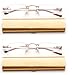2 Pack Compact Reading Glasses in Tube Slim Rimless Reader in Aluminum Case