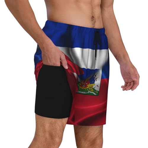 Cuban Salvadorean Flag Mens Swim Trunks with Compression Liner 2 in 1 Quick Dry Bathing Suit Beach Shorts2