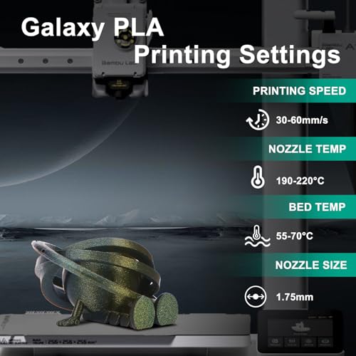 Image of ERYONE Glitter PLA Filament for 3D Printer, 1.75mm + /-0.03mm, 1kg(2.2LBS) /Spool, Omega Nebula (Gold)