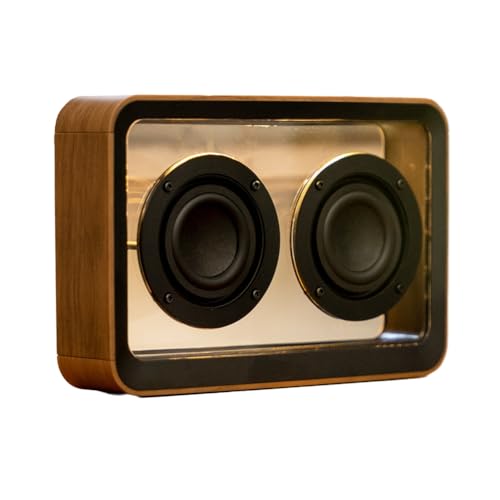 Marran Altavoz Bluetooth Retro Transparente Conexión Barra de Sonido Estéreo Bluetooth Reproductor de Música MP3 Inalámbrico con Luz B
