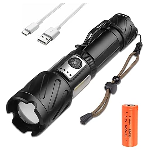 XLENTGEN Linterna LED Recargable 10000 Lúmenes Linternas XHP90.2 Alta Potencia con Luces Laterales Dobles & Enfoque Ajustable - Linterna Power Bank para Cámping Taller Emergencia